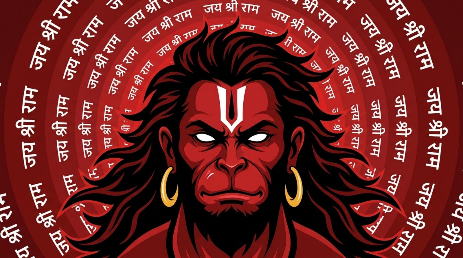 Jai Shree Ram Hanuman Angry Art Wallpaper 4K Wallpaper for iPhone & Android