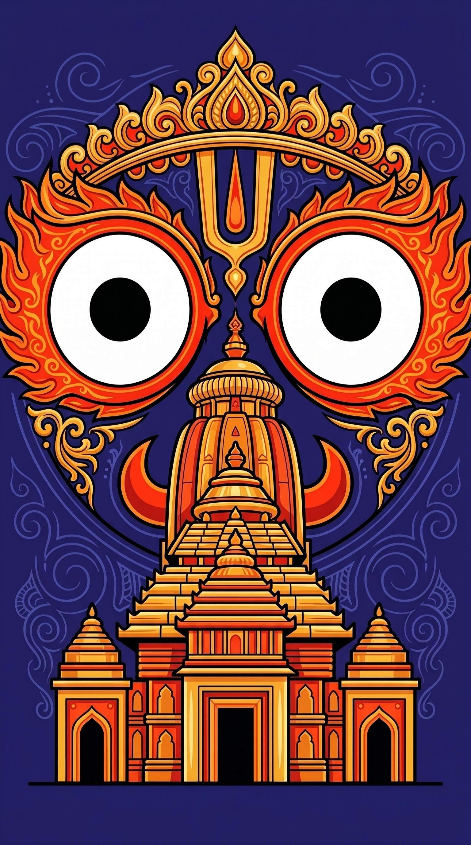 Jagannath Temple Divine Vector Wallpaper