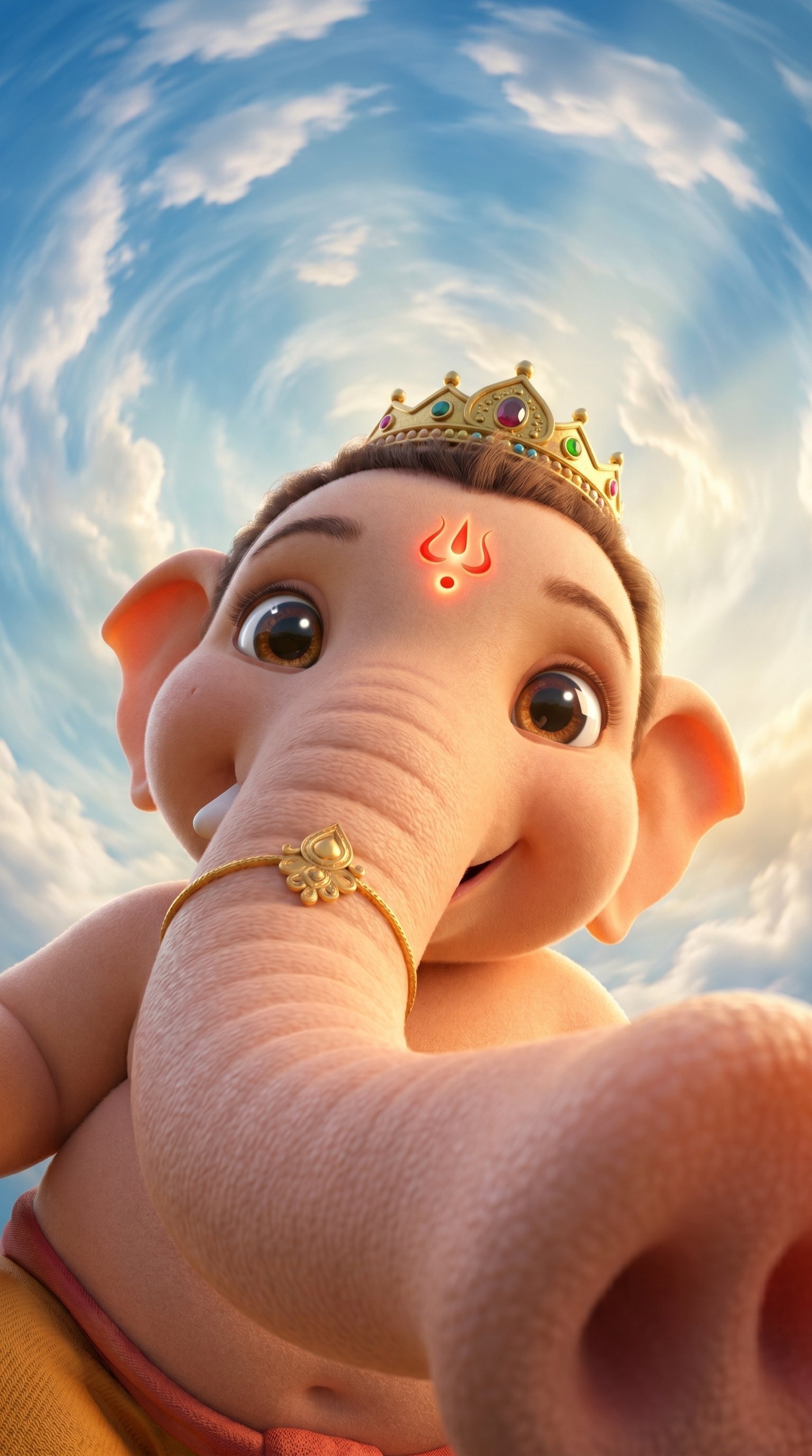 Cute Baby Ganesha Selfie HD Wallpaper