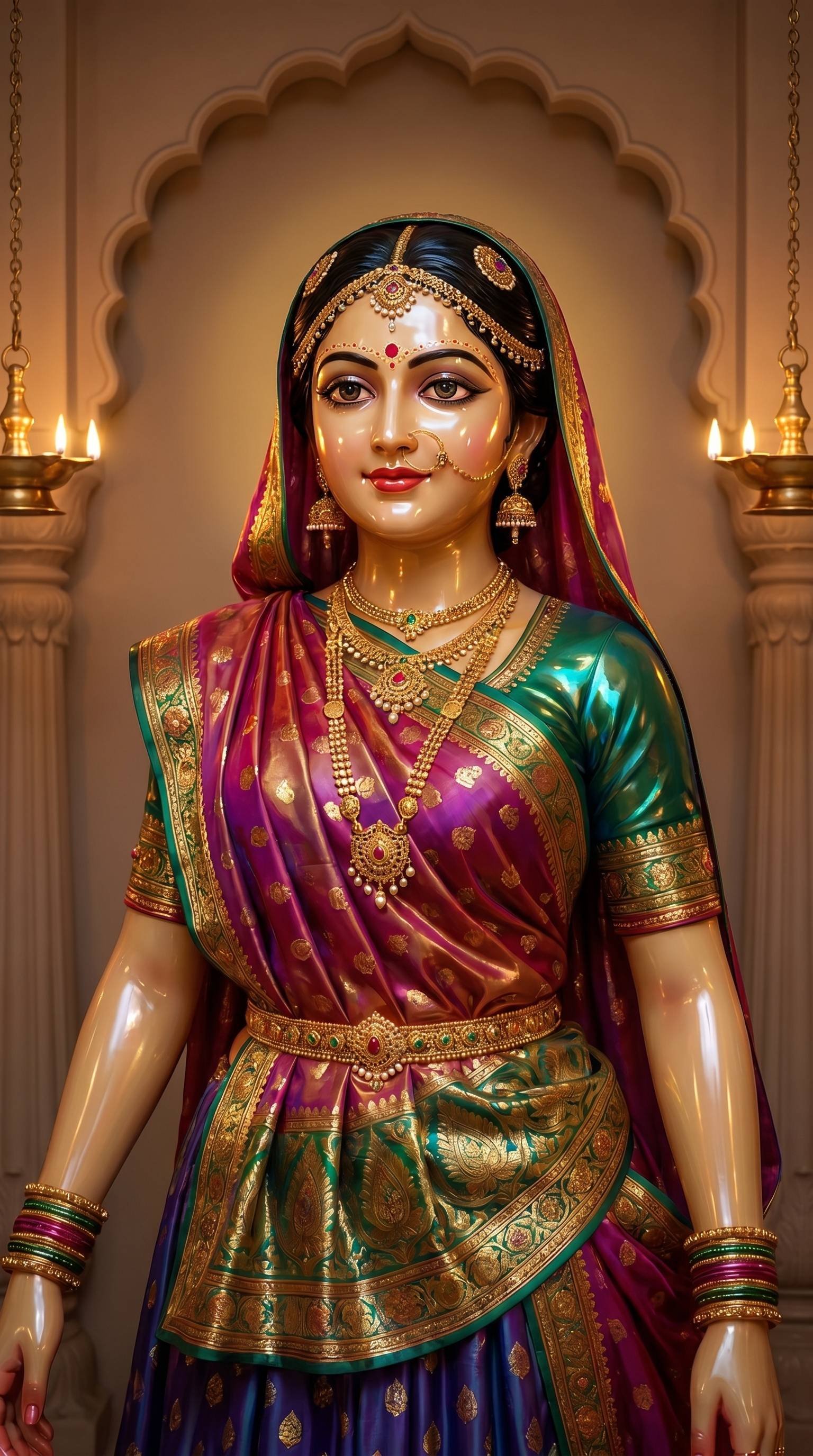 Radha Rani Royal Temple Statue Wallpaper