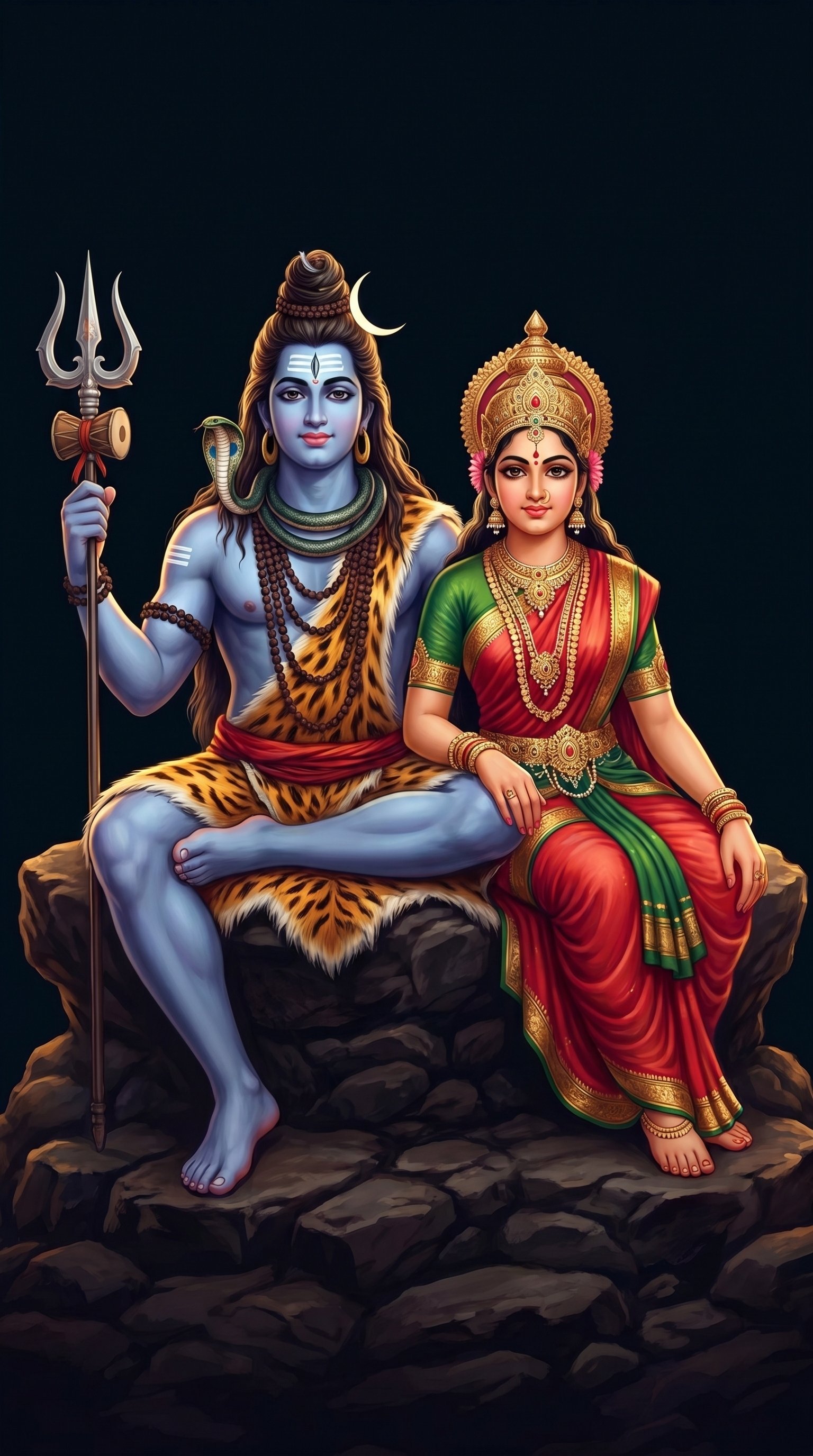 Shiv Parvati Divine Couple HD Wallpaper