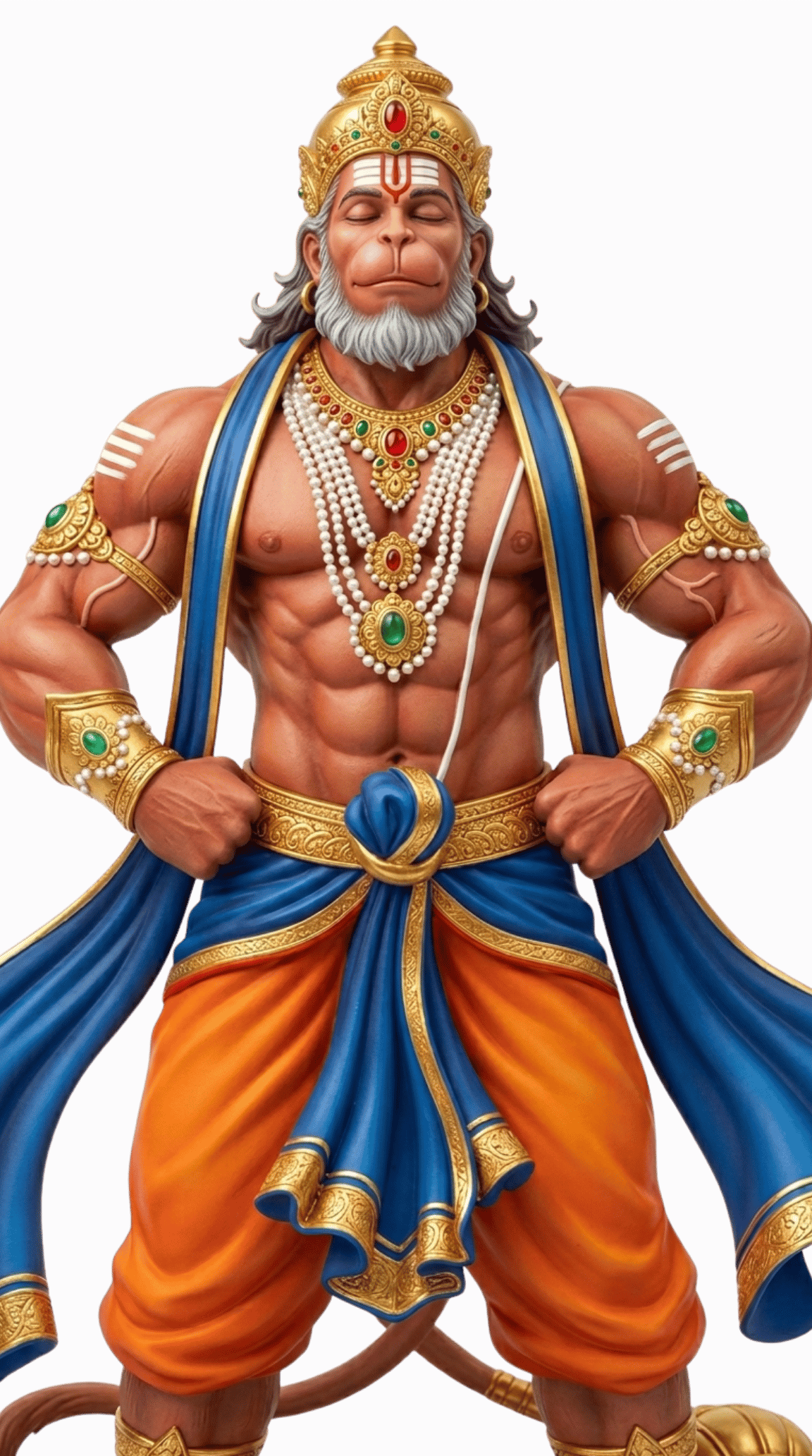 Powerful Lord Hanuman PNG Transparent Image 4K Wallpaper for iPhone & Android