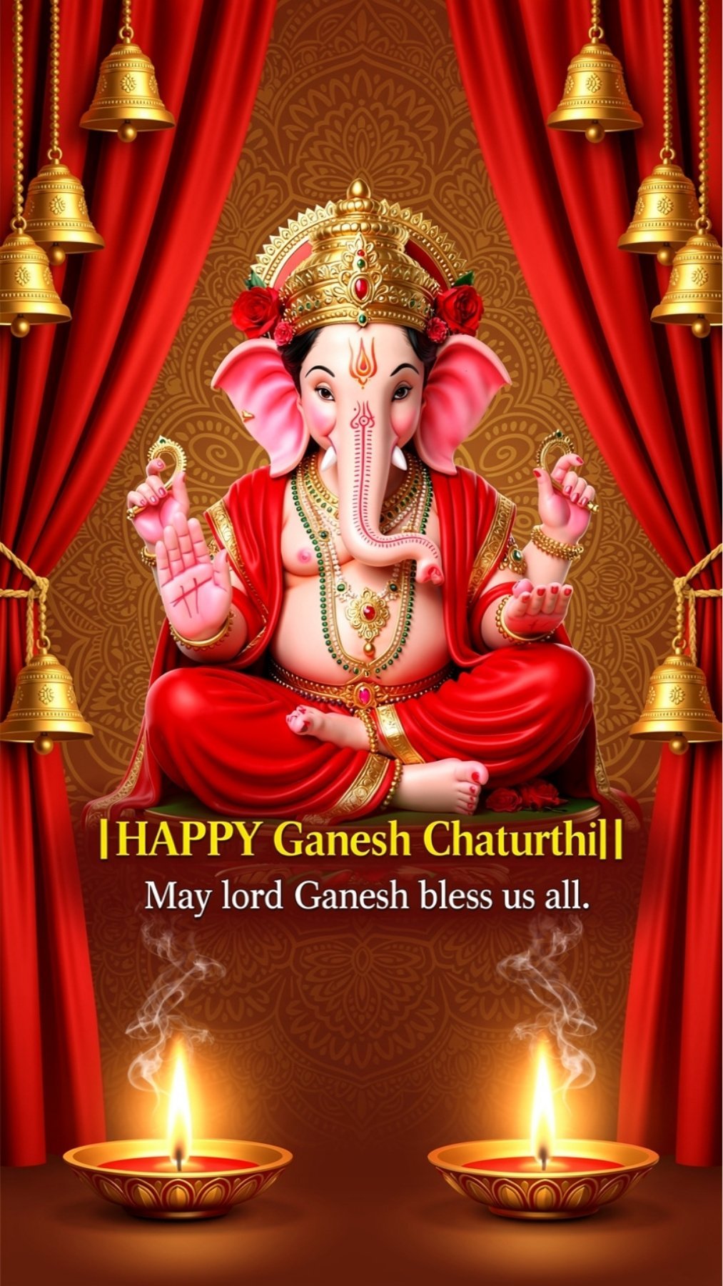 Happy Ganesh Chaturthi Festival HD Image 4K Wallpaper for iPhone & Android