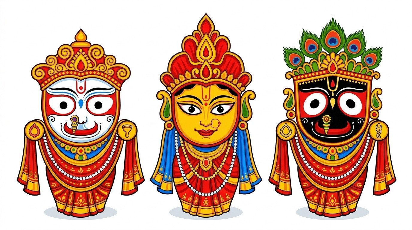 Jagannath Balabhadra Subhadra HD Devotional Wallpaper 4K Wallpaper for iPhone & Android