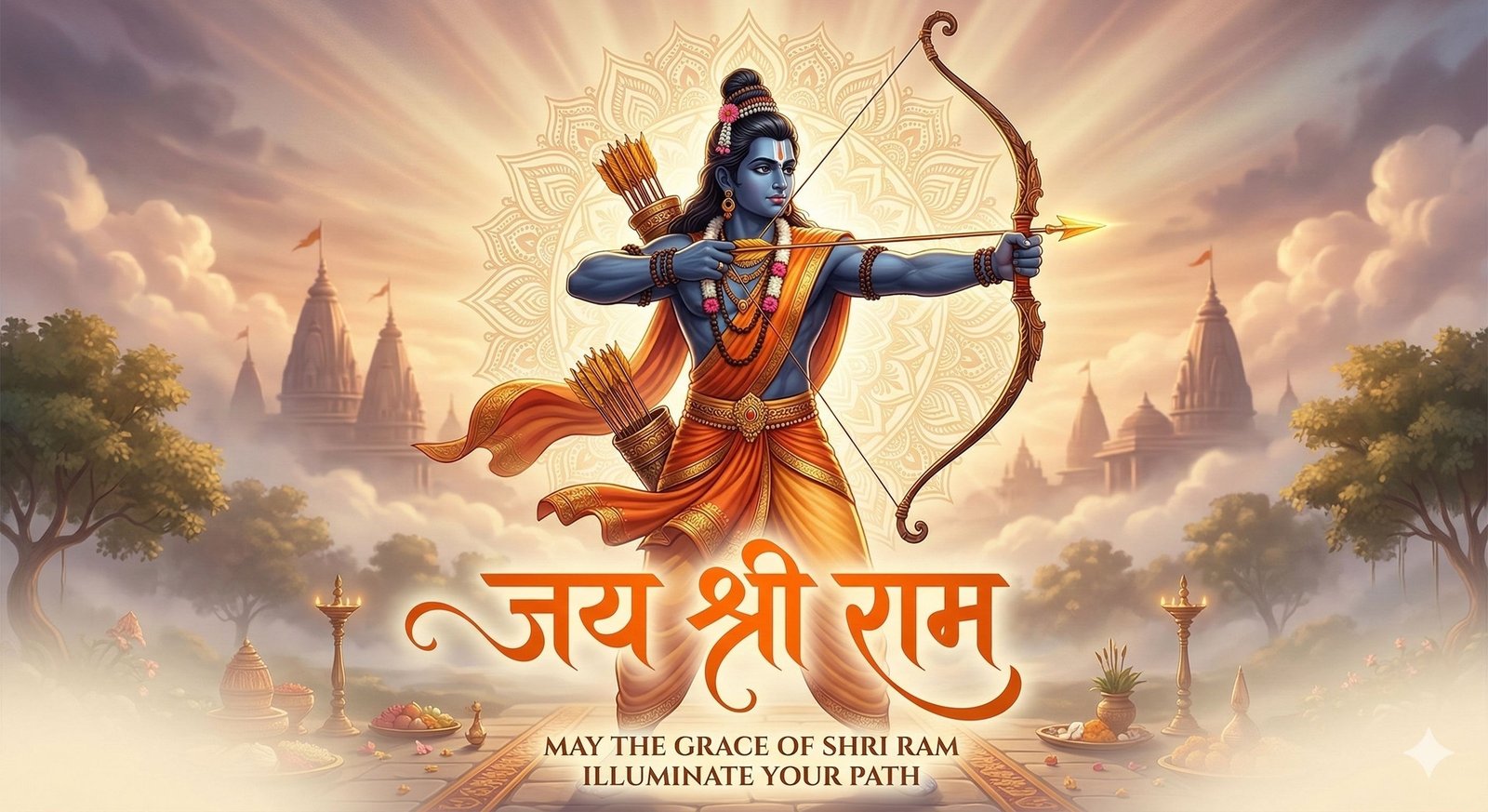 Jai Shri Ram Divine Archer HD Wallpaper 4K Wallpaper for iPhone & Android