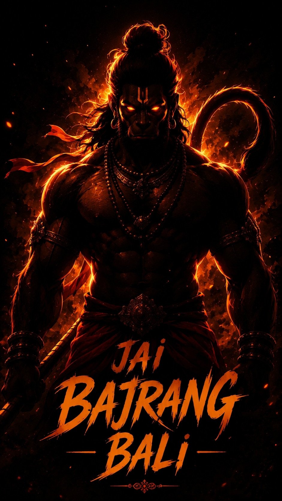 Jai Bajrang Bali Inferno of Divine Strength 4K Wallpaper for iPhone & Android