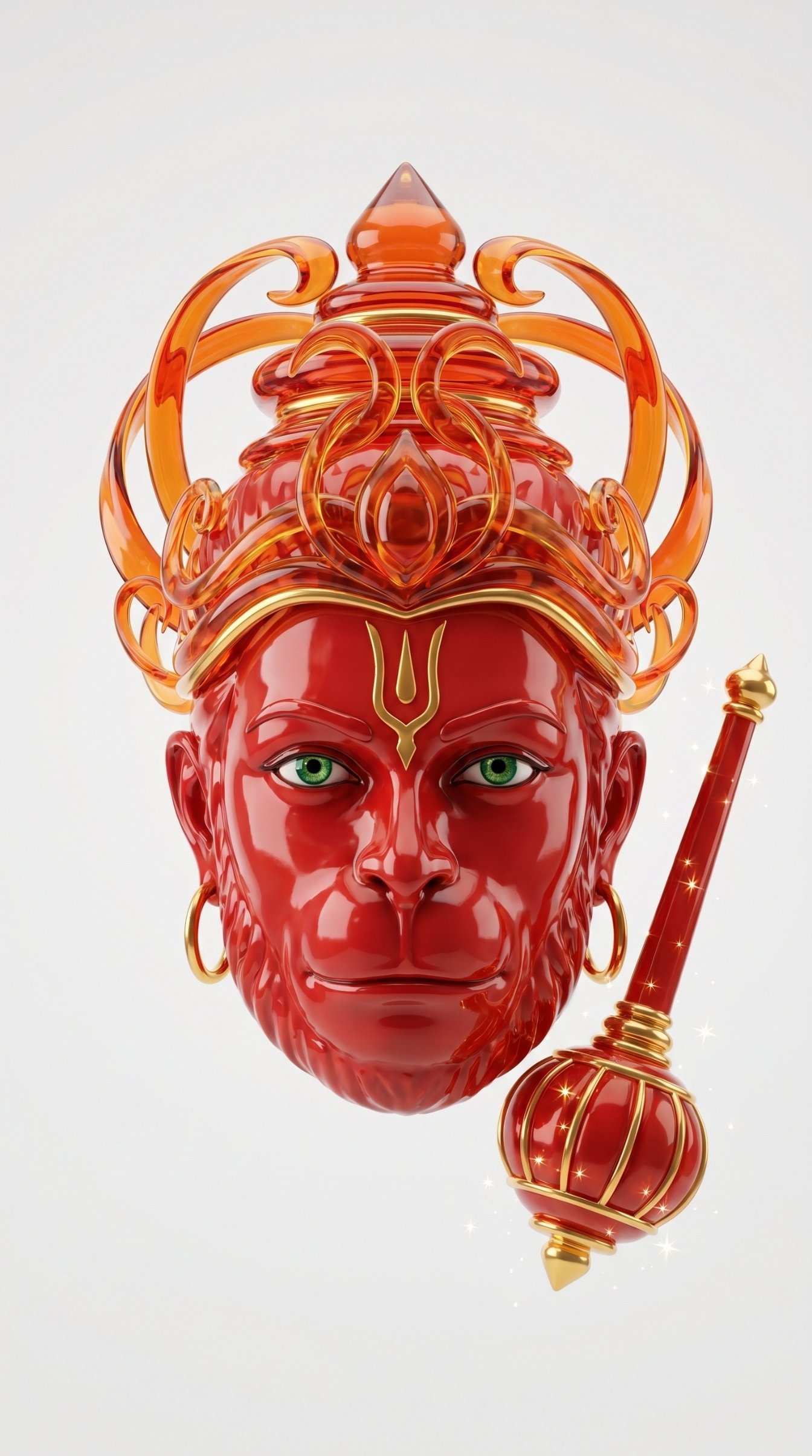 Crimson Hanuman Emblem of Courage and Devotion 4K Wallpaper for iPhone & Android