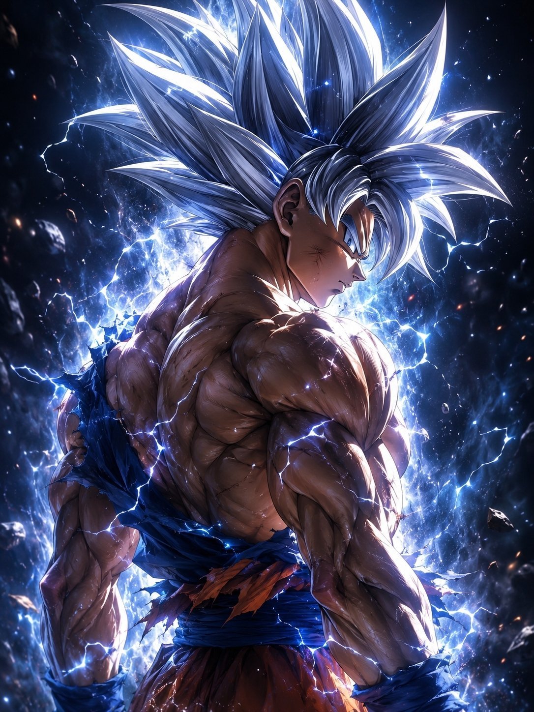 Ultra Instinct Goku – Divine Silver Power Awakening Anime Wallpaper