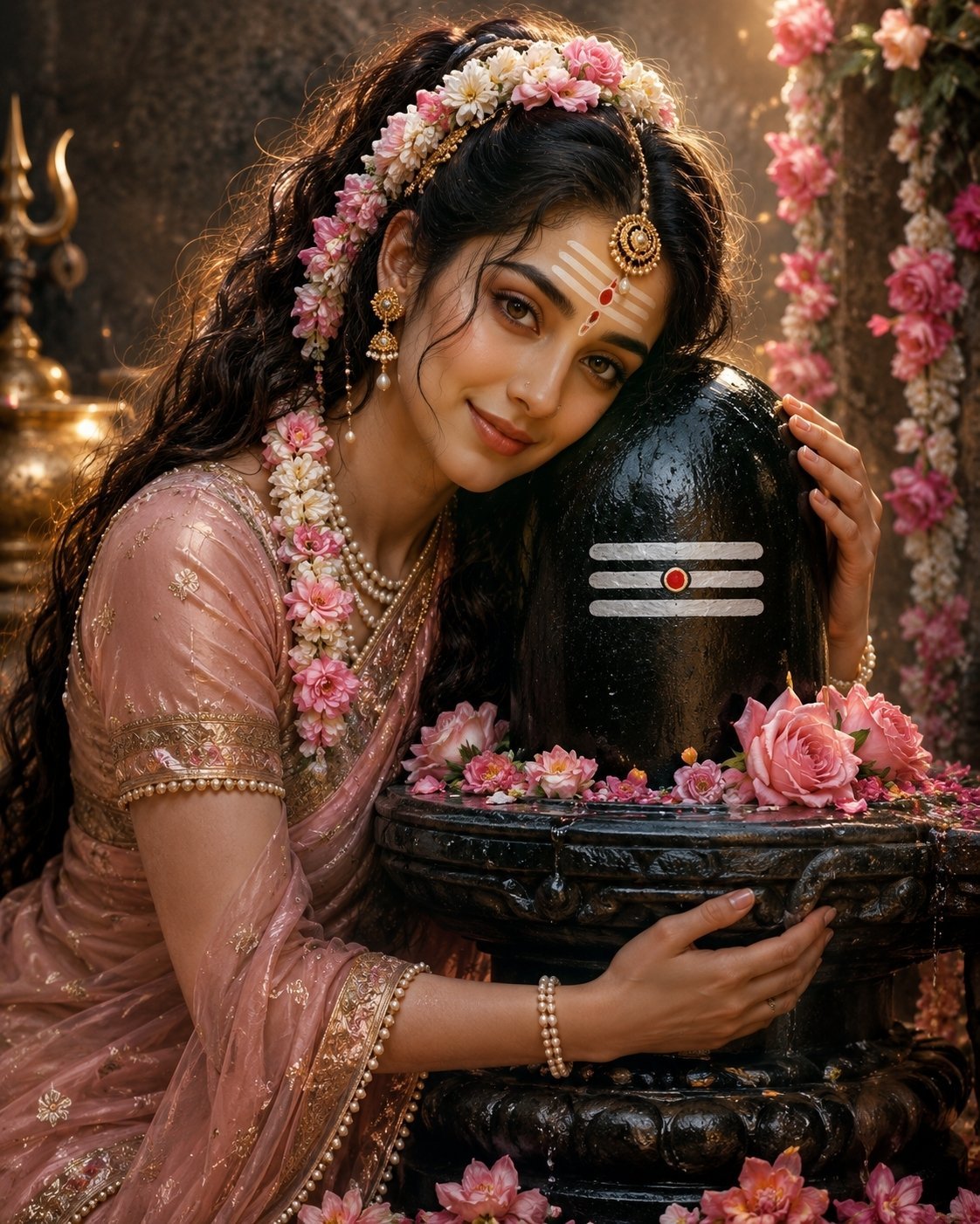 Divine Shivling Devotion HD Spiritual Wallpaper