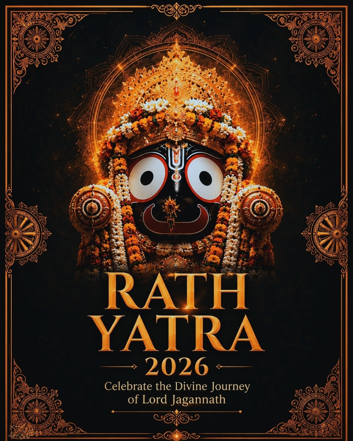 Rath Yatra 2026 Golden Jagannath Festival Poster