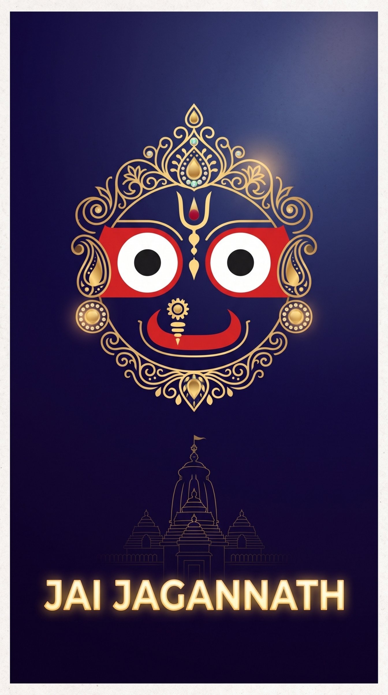 Jai Jagannath Minimalist Wallpaper – Modern Lord Jagannath Sacred Art