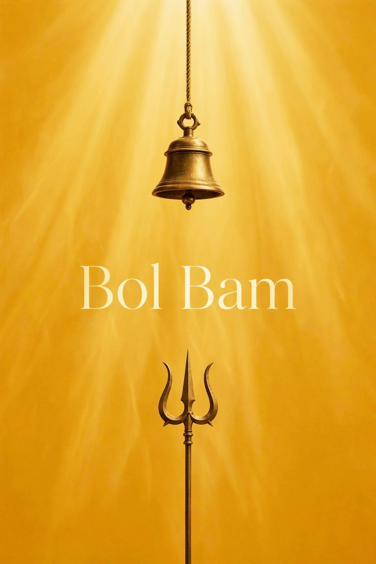 Bol Bam Minimalist Wallpaper – Mahadev Trishul and Temple Bell