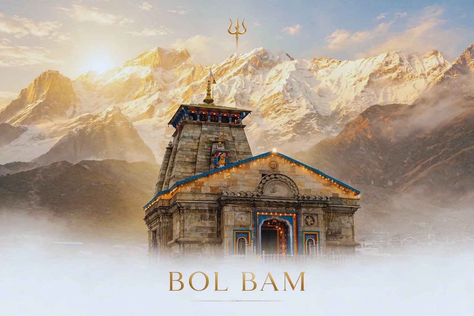 Bol Bam Kedarnath Wallpaper – Sacred Mahadev Temple in the Himalayas