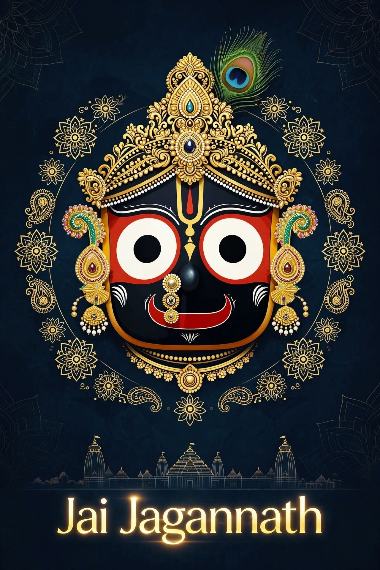 Jai Jagannath Wallpaper – Royal Lord Jagannath Mandala Art
