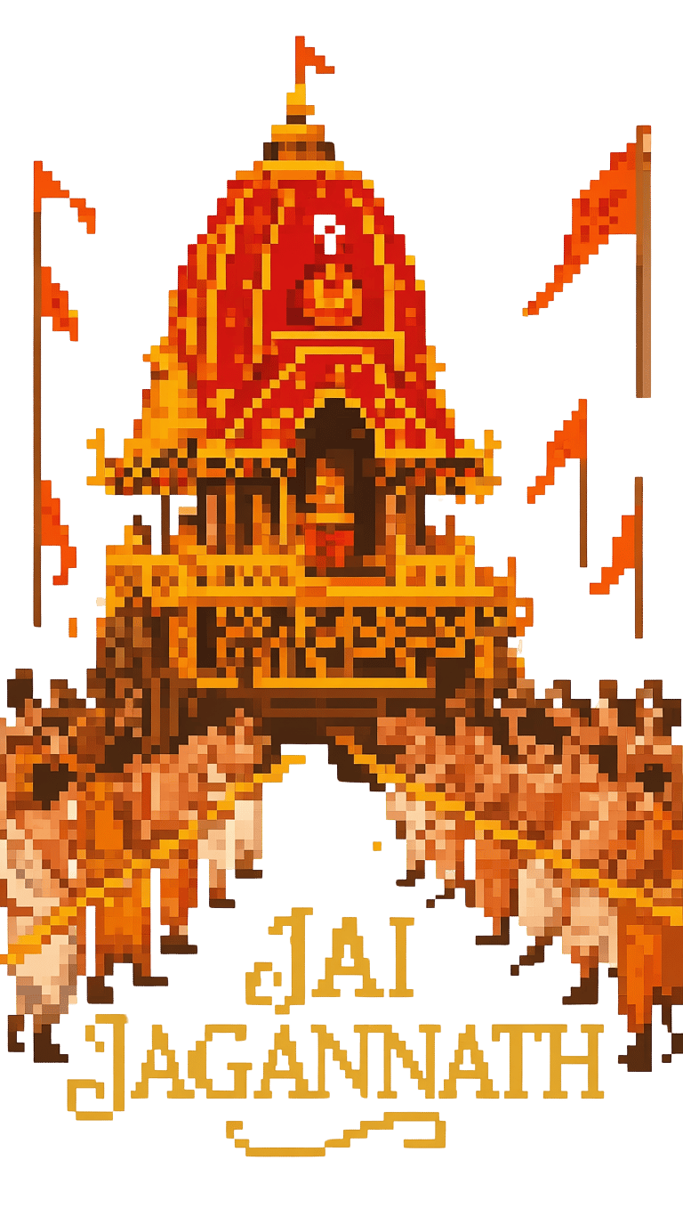 Jai Jagannath Rath Yatra Pixel Art Wallpaper