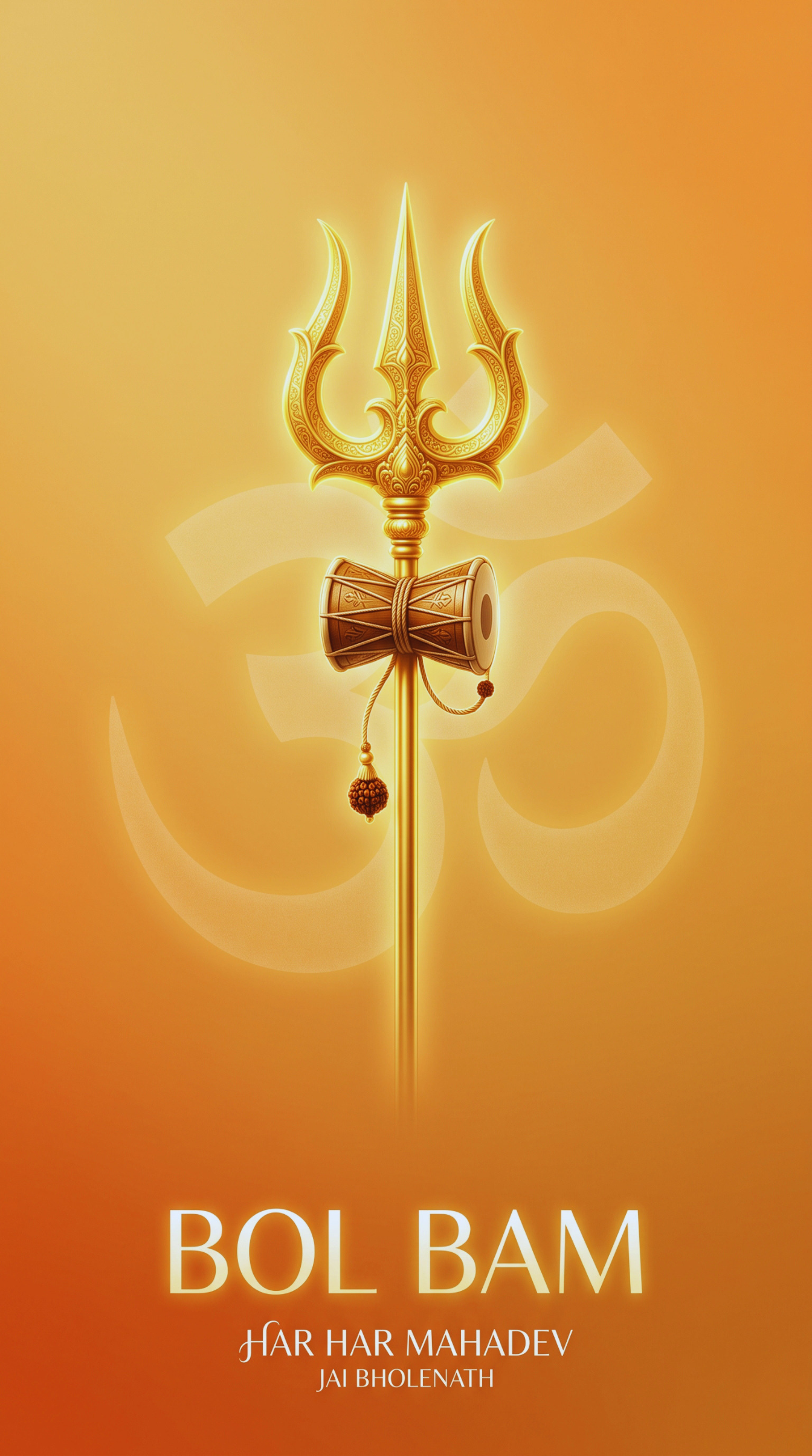 Bol Bam Wallpaper – Divine Trishul and Damru of Lord Shiva