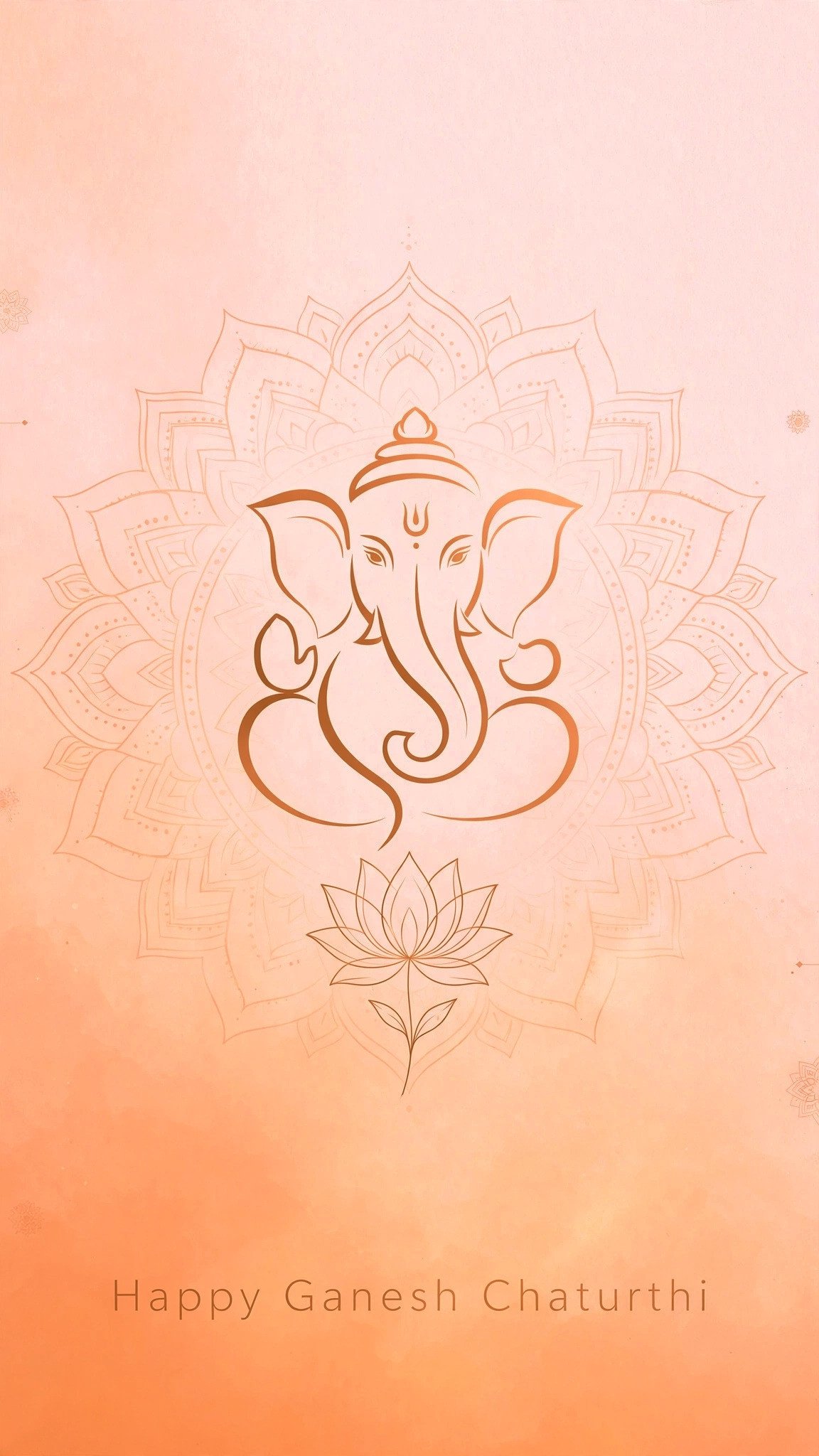 Minimalist Lord Ganesha Line Art Wallpaper – Elegant Ganesh Chaturthi HD Background