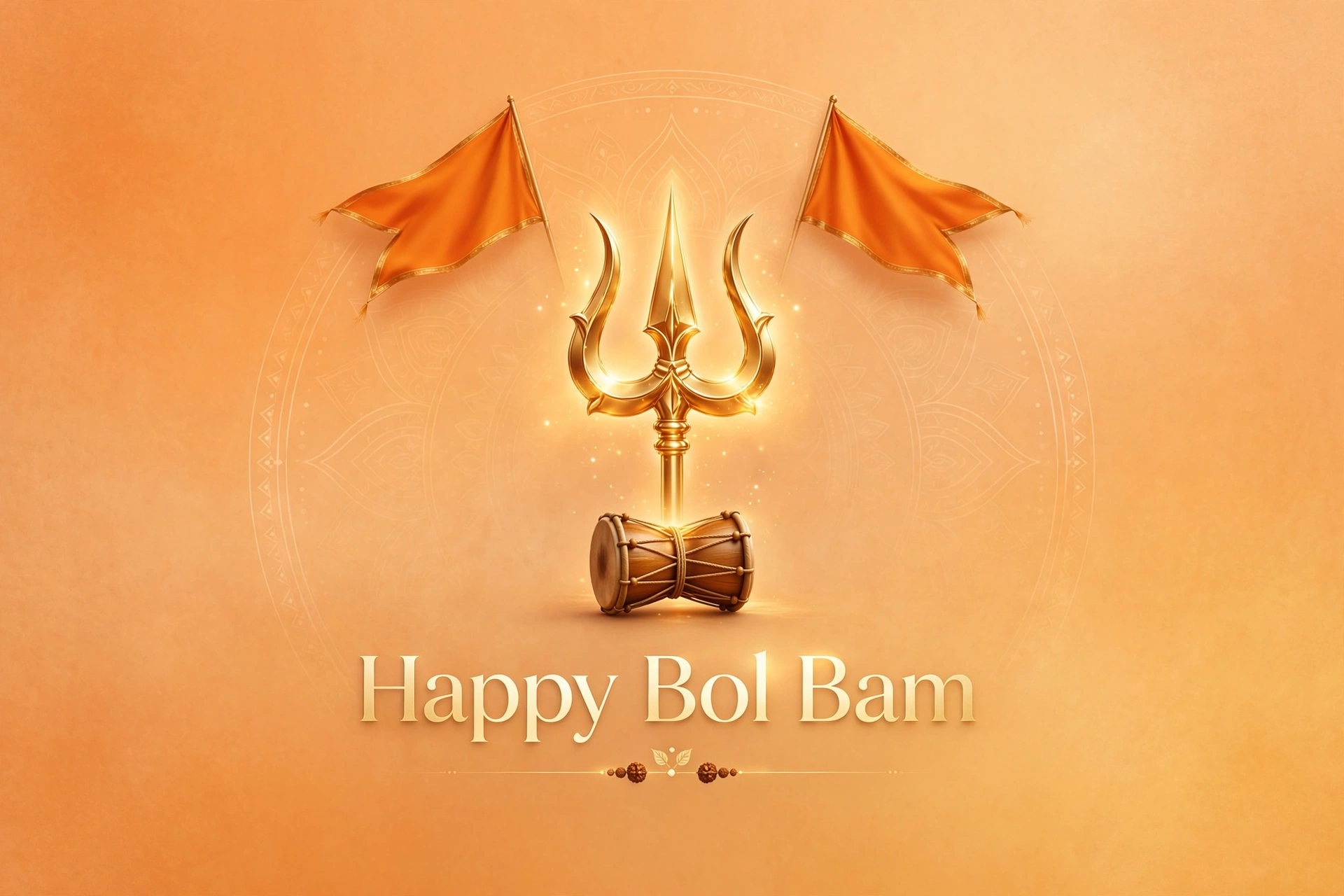 Happy Bol Bam Wallpaper – Lord Shiva Trishul & Damru HD 4K Devotional Background