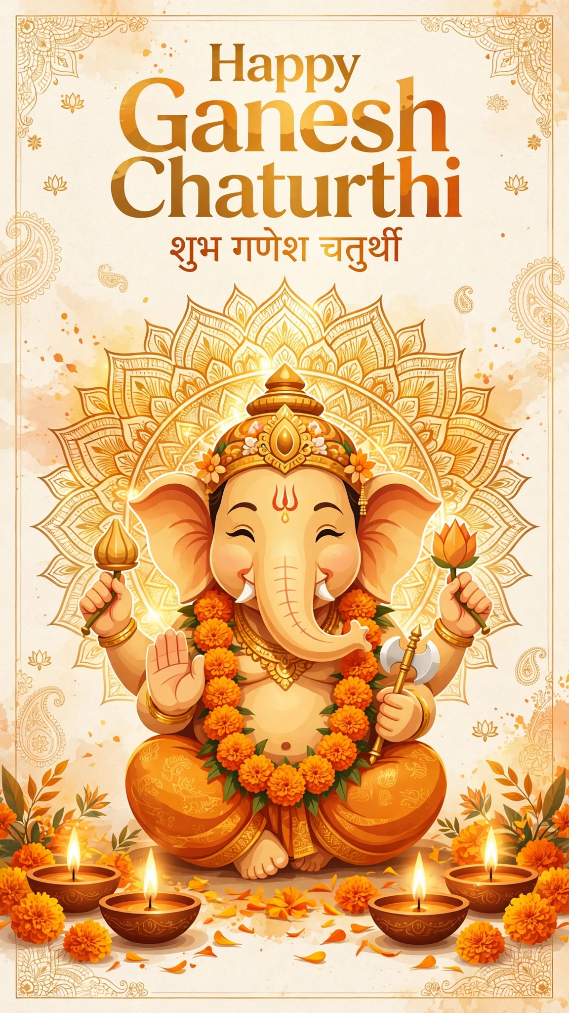 Happy Ganesh Chaturthi Wallpaper – Cute Lord Ganesha
