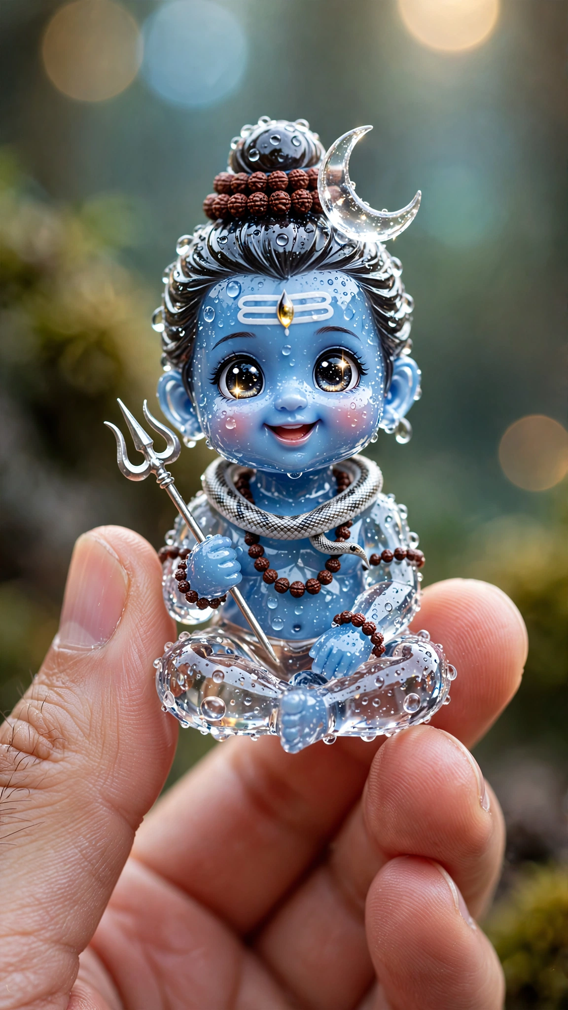 Cute Baby Lord Shiva Crystal Figurine – Adorable Divine Chibi Wallpaper