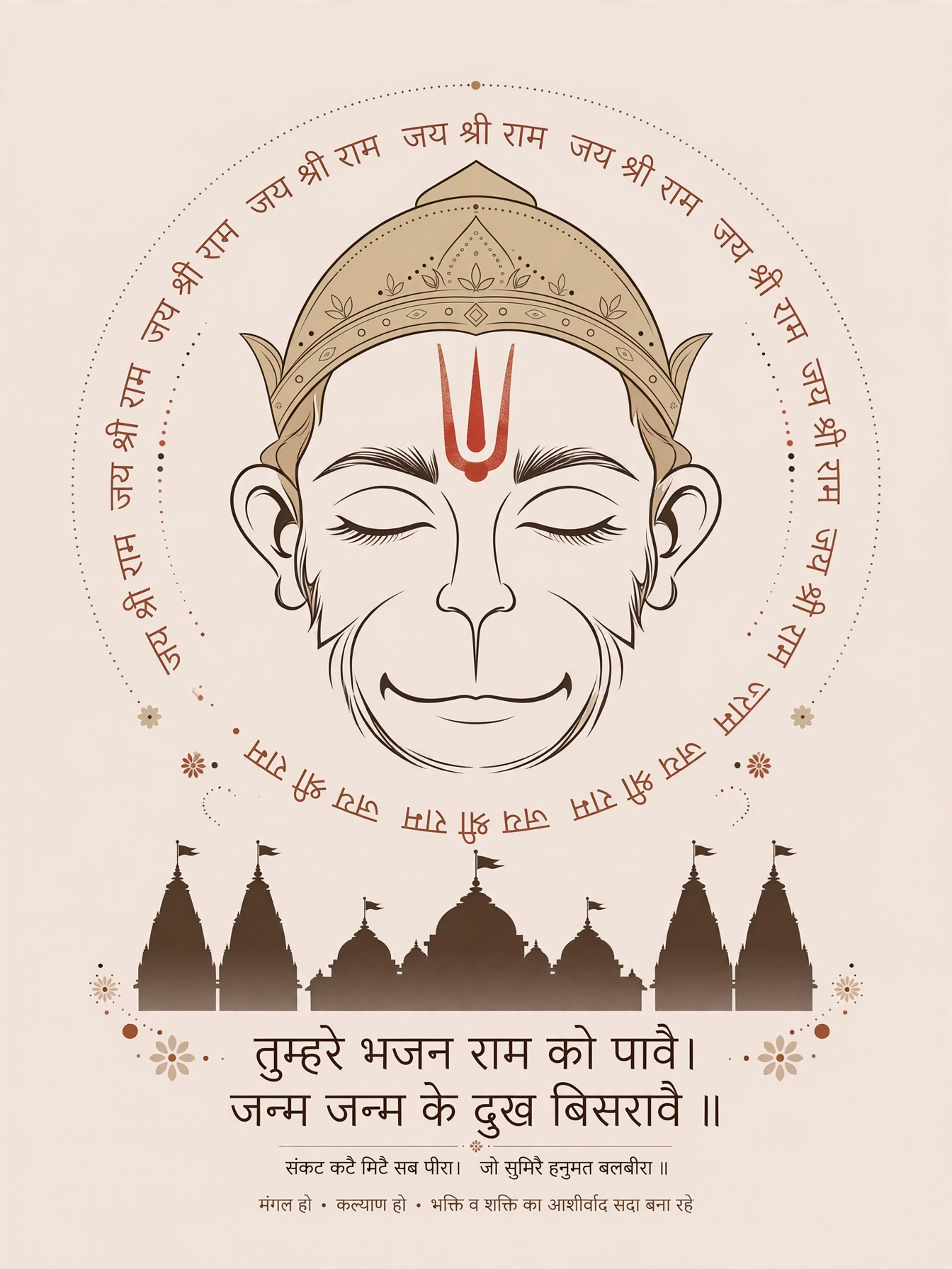 Meditative Hanuman Ji Jai Shri Ram HD 4K Wallpaper