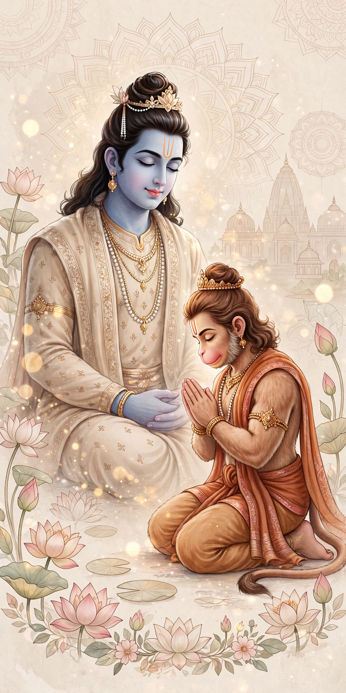 Lord Rama & Hanuman Wallpaper | Divine Bhakti & Devotion
