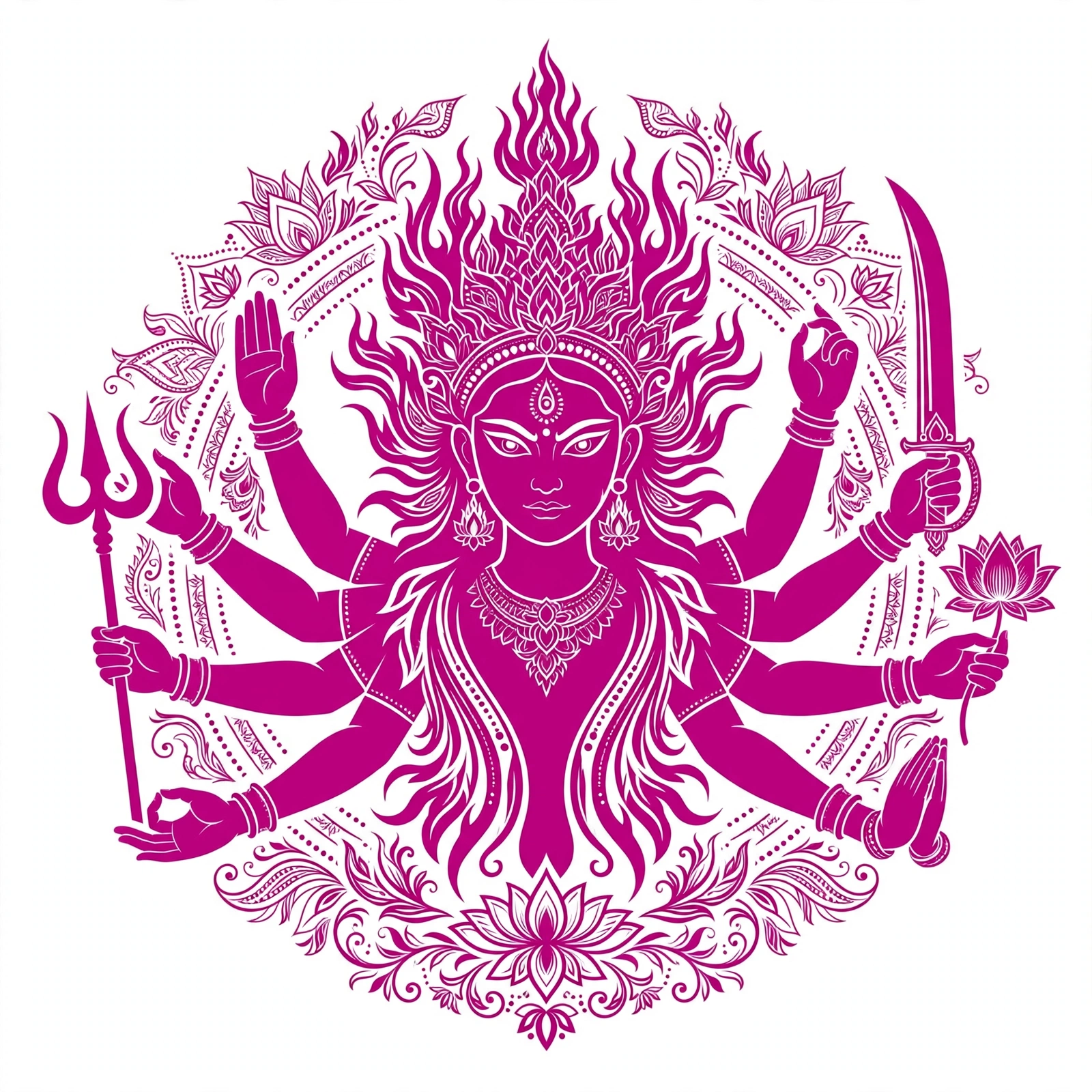 Goddess Durga Mandala Art – Symbol of Divine Shakti