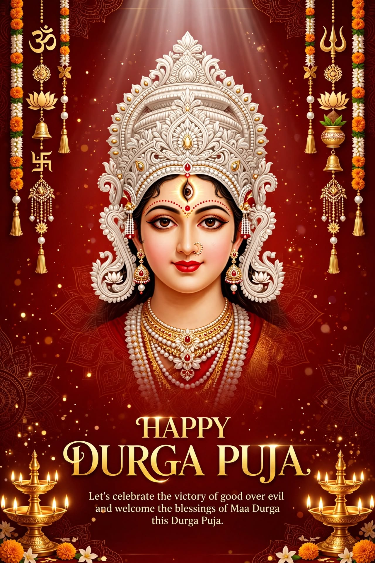 A Glorious Face of Maa Durga for Durga Puja