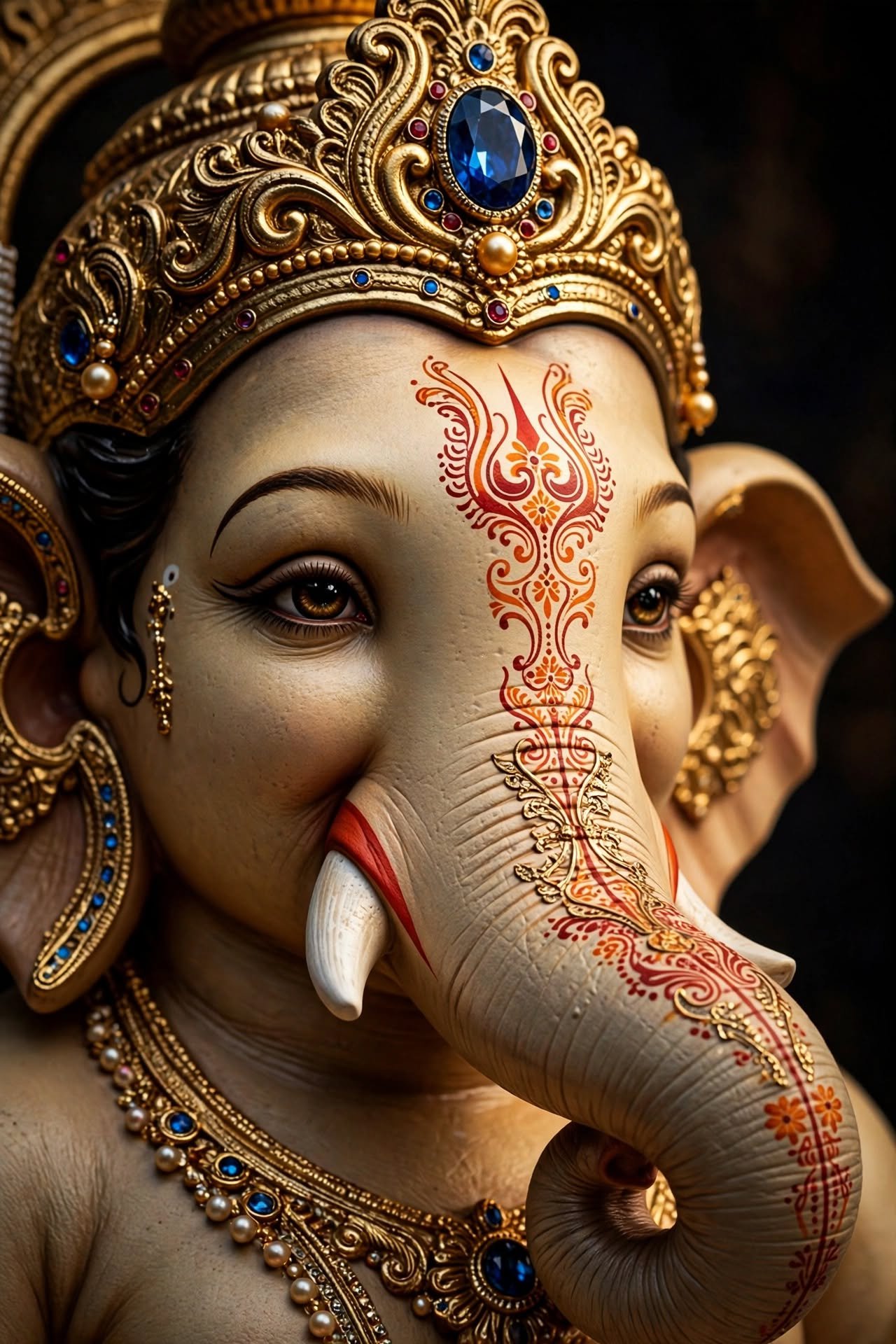 Divine Ganesha – Royal Golden Portrait of Wisdom