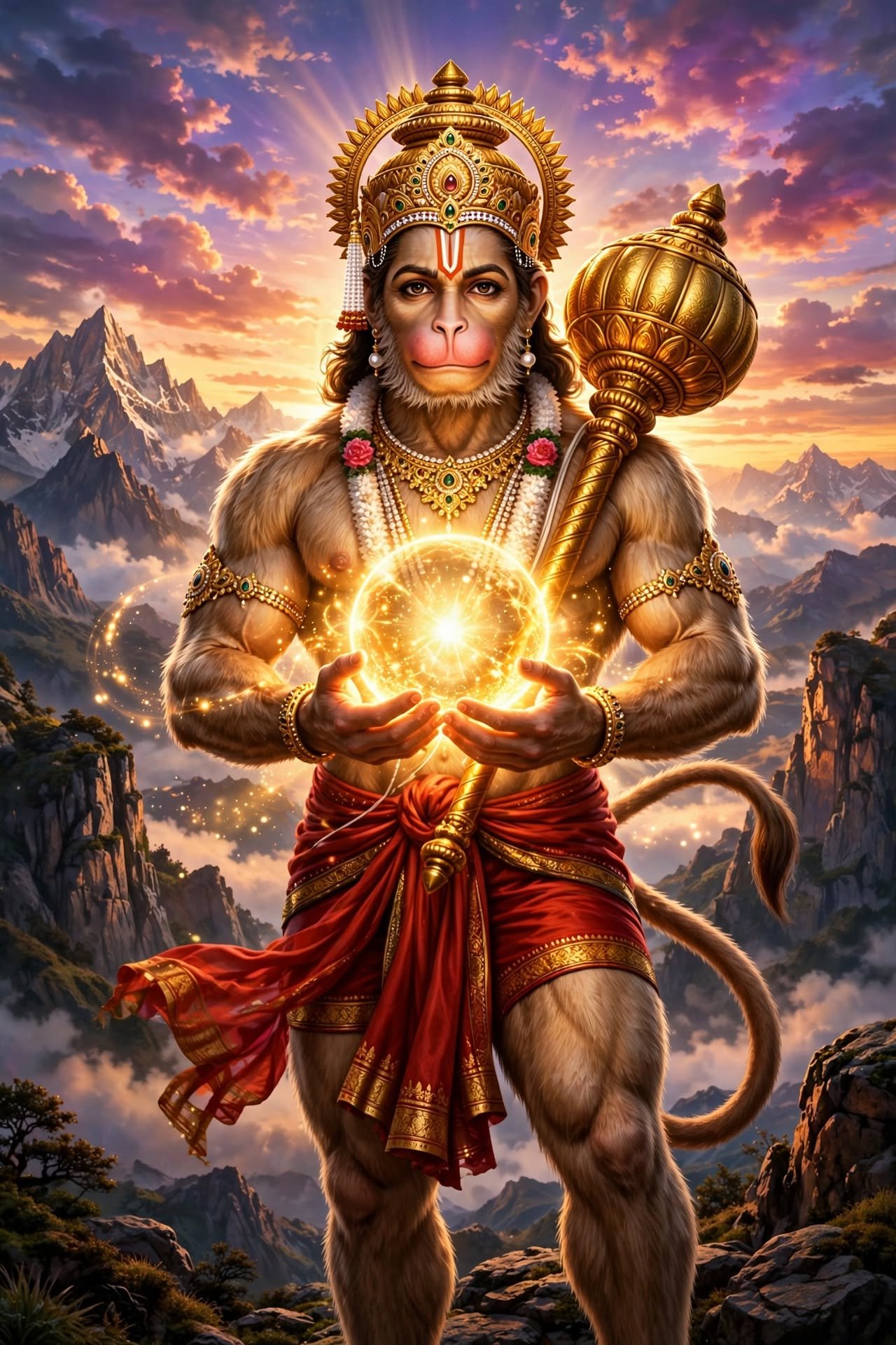 Hanuman Ji Holding the Divine Light of Devotion