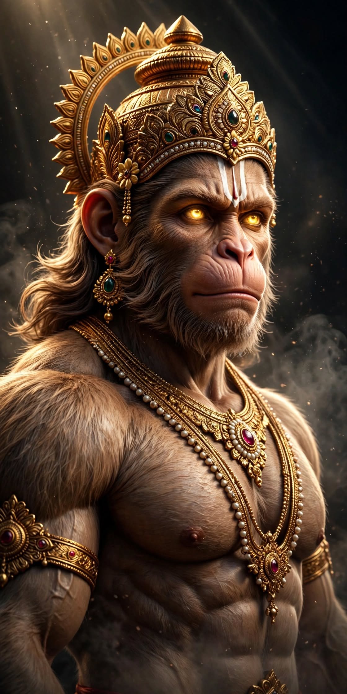 The Golden Gaze of Hanuman – A Powerful Symbol of Devotion and Strength